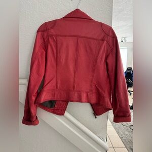 Red Leather Women's Jacket